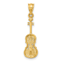 14k 2D Violin Charm-C412