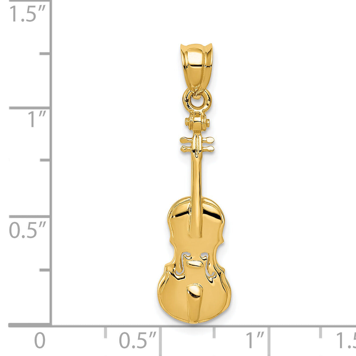 14k 2D Violin Charm-C412