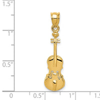 14k 2D Violin Charm-C412
