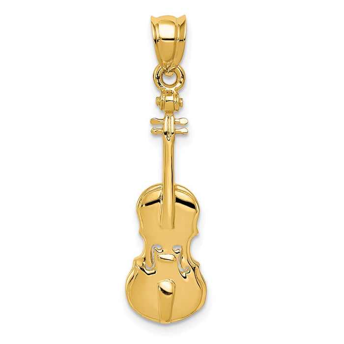 14k 2D Violin Charm-C412