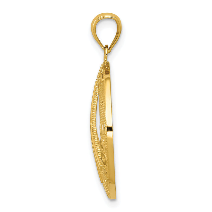 14k PEACE LOVE FAITH HOPE Peace Sign Pendant-C4170