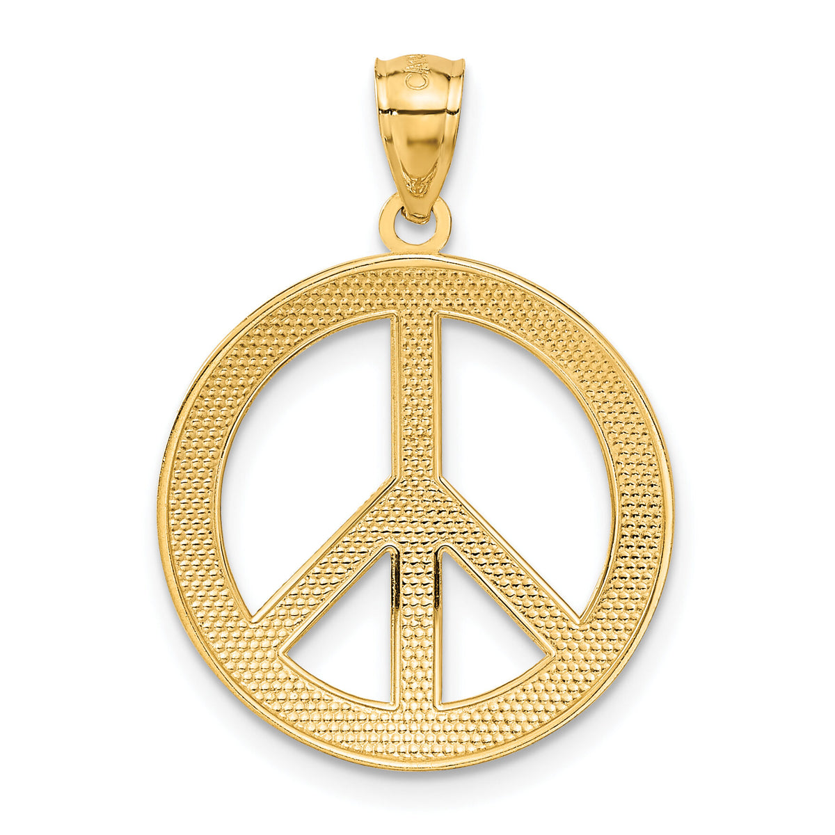 14k PEACE LOVE FAITH HOPE Peace Sign Pendant-C4170