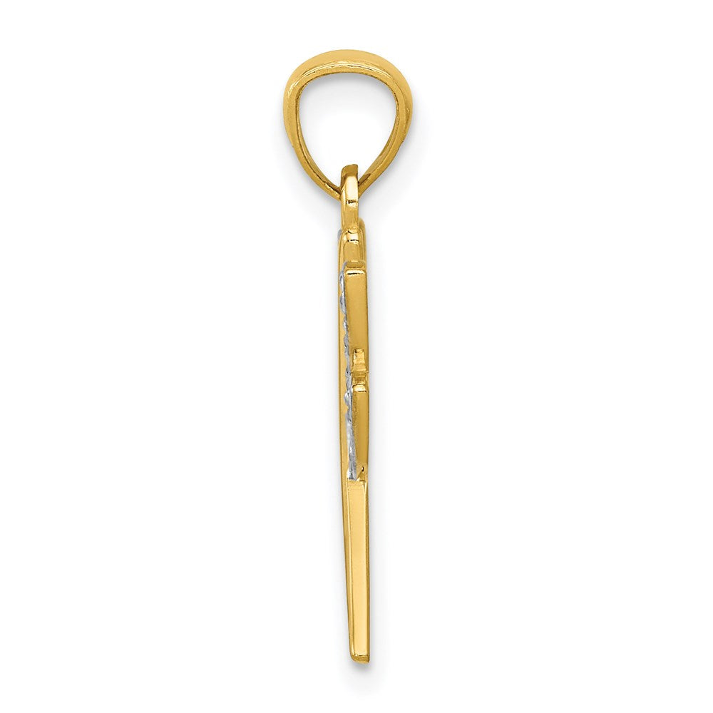 14k w/Rhodium Dragonfly Pendant-C4174