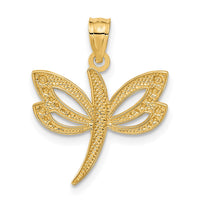 14k w/Rhodium Dragonfly Pendant-C4174