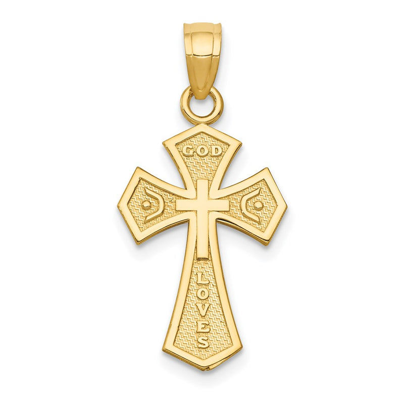 14k Reversible Passion Cross Pendant-C4175