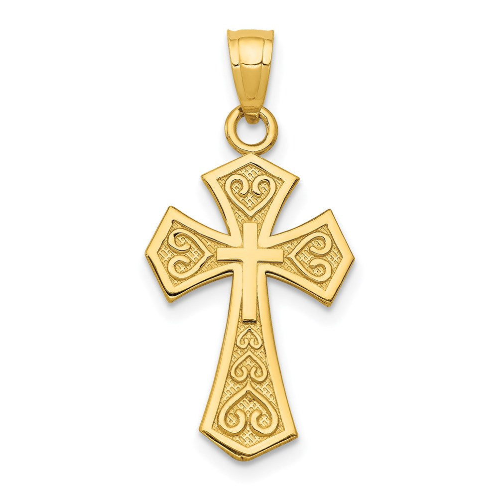 14k Reversible Passion Cross Pendant-C4175