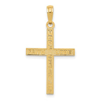 14K Reversible FAITH HOPE LOVE Cross Pendant-C4176