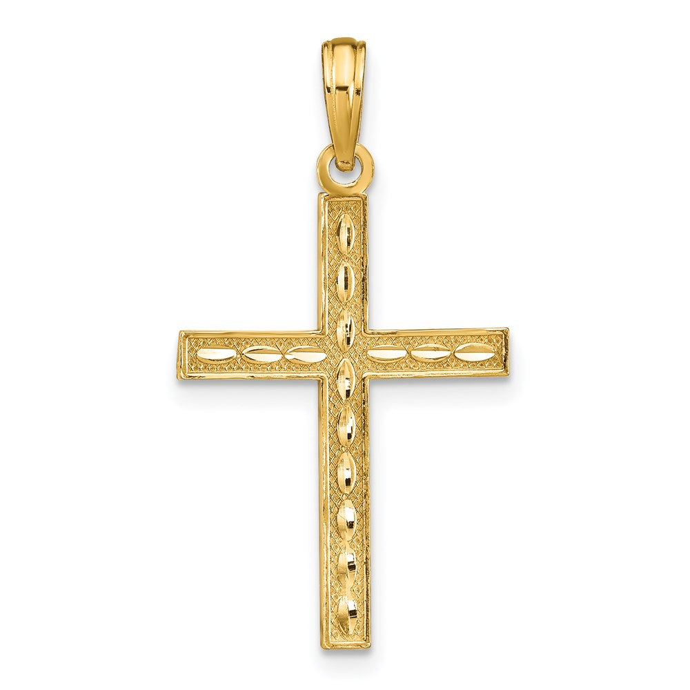 14K Reversible FAITH HOPE LOVE Cross Pendant-C4176