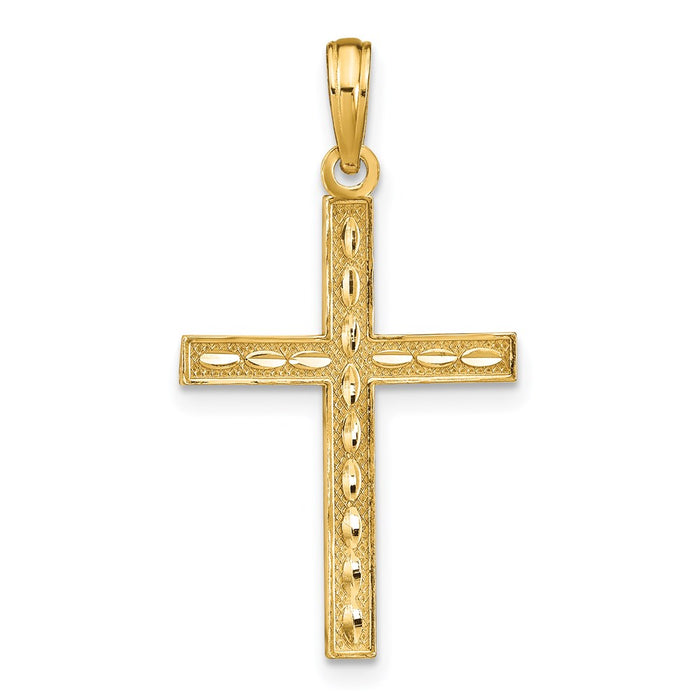 14K Reversible FAITH HOPE LOVE Cross Pendant-C4176