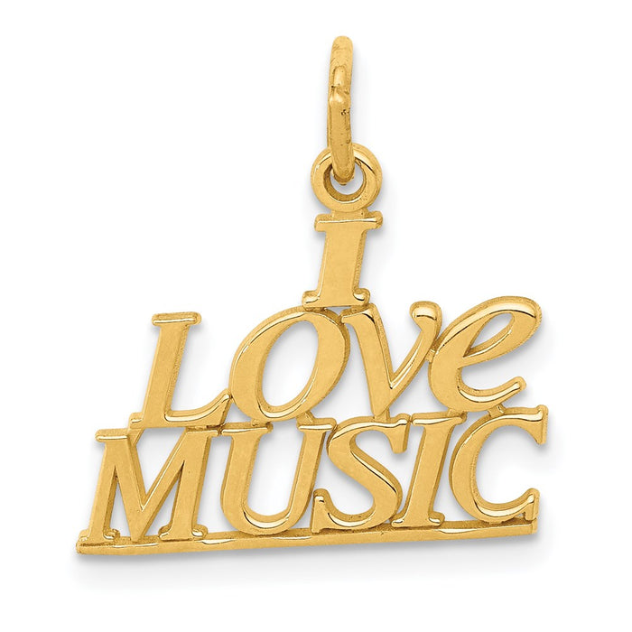 14K I LOVE MUSIC Charm-C418