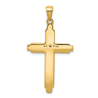 14K Textured Outline Cross Pendant-C4191