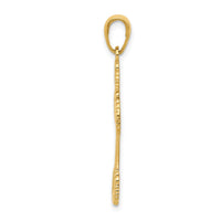 14K Beaded Cross with Heart Pendant-C4194