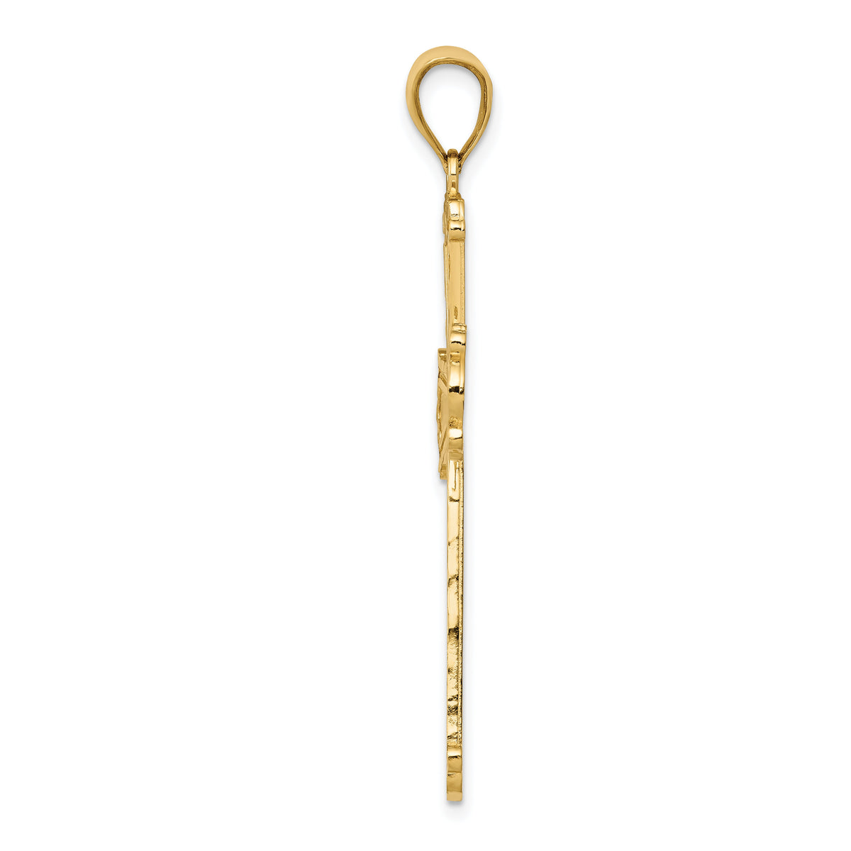 14K Diamond-cut Cross Pendant-C4201