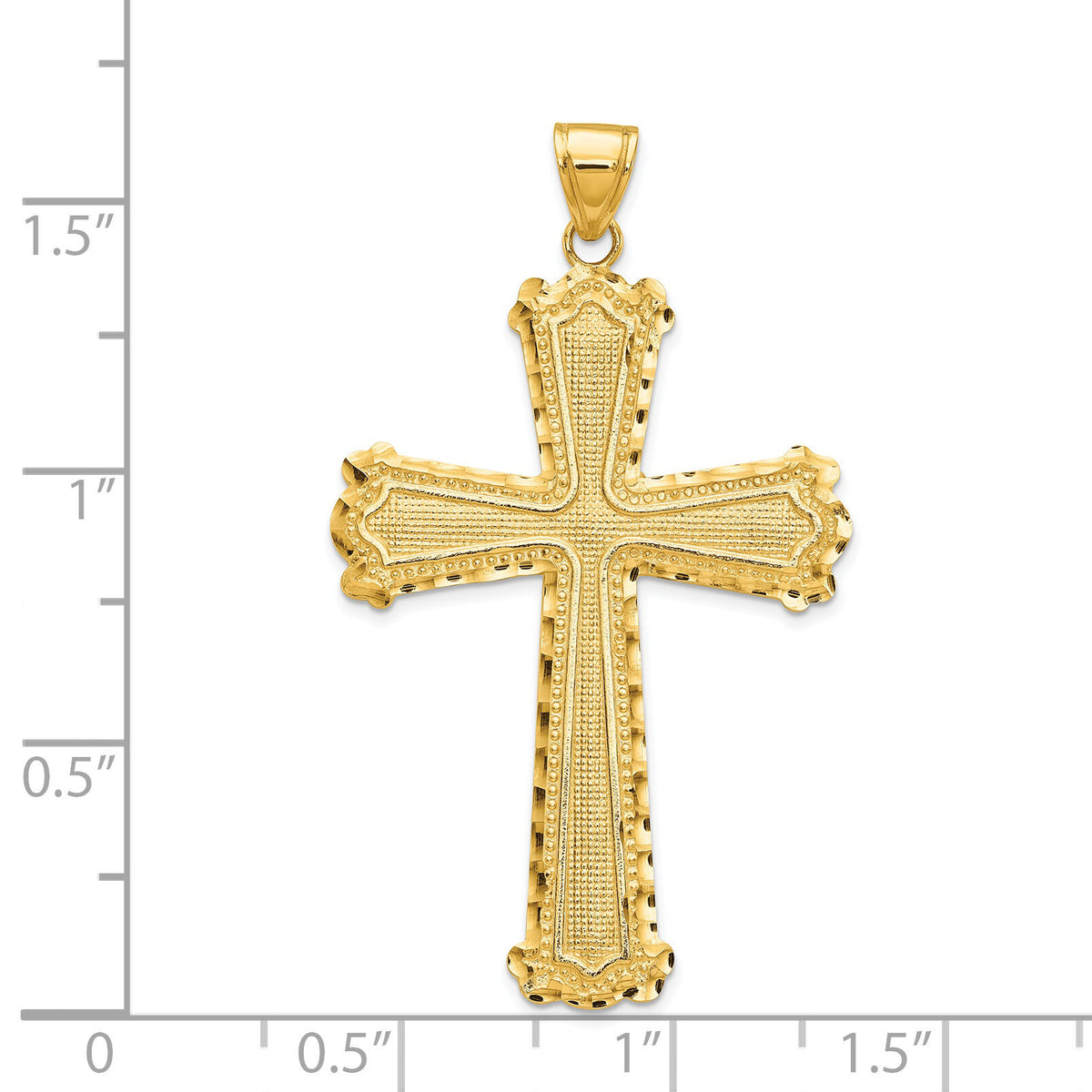 14K Diamond-cut Cross Pendant-C4201