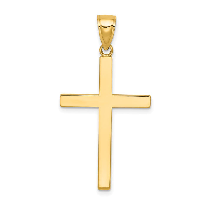 14K Solid Reversible Latin Cross Pendant-C4205