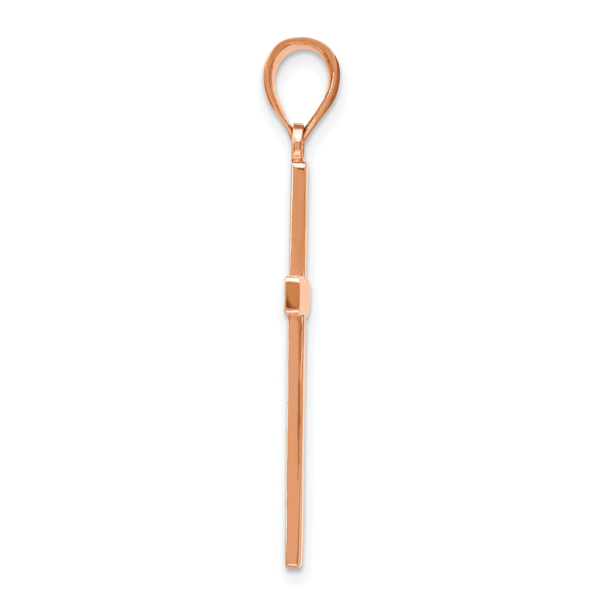 14K Rose Gold Stick Cross Pendant-C4205R