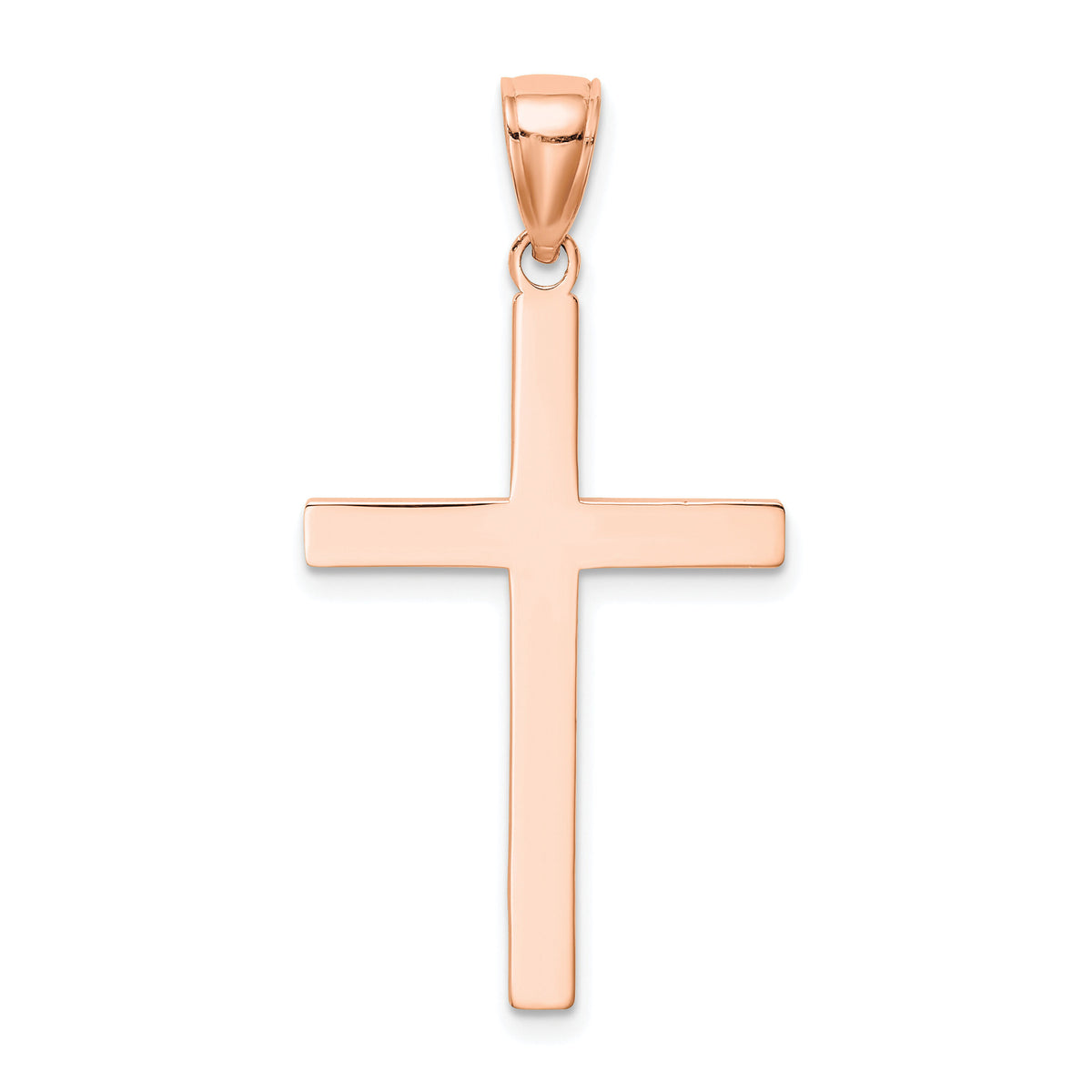 14K Rose Gold Stick Cross Pendant-C4205R