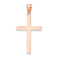14K Rose Gold Stick Cross Pendant-C4205R