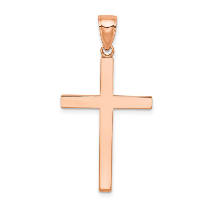 14K Rose Gold Stick Cross Pendant-C4205R