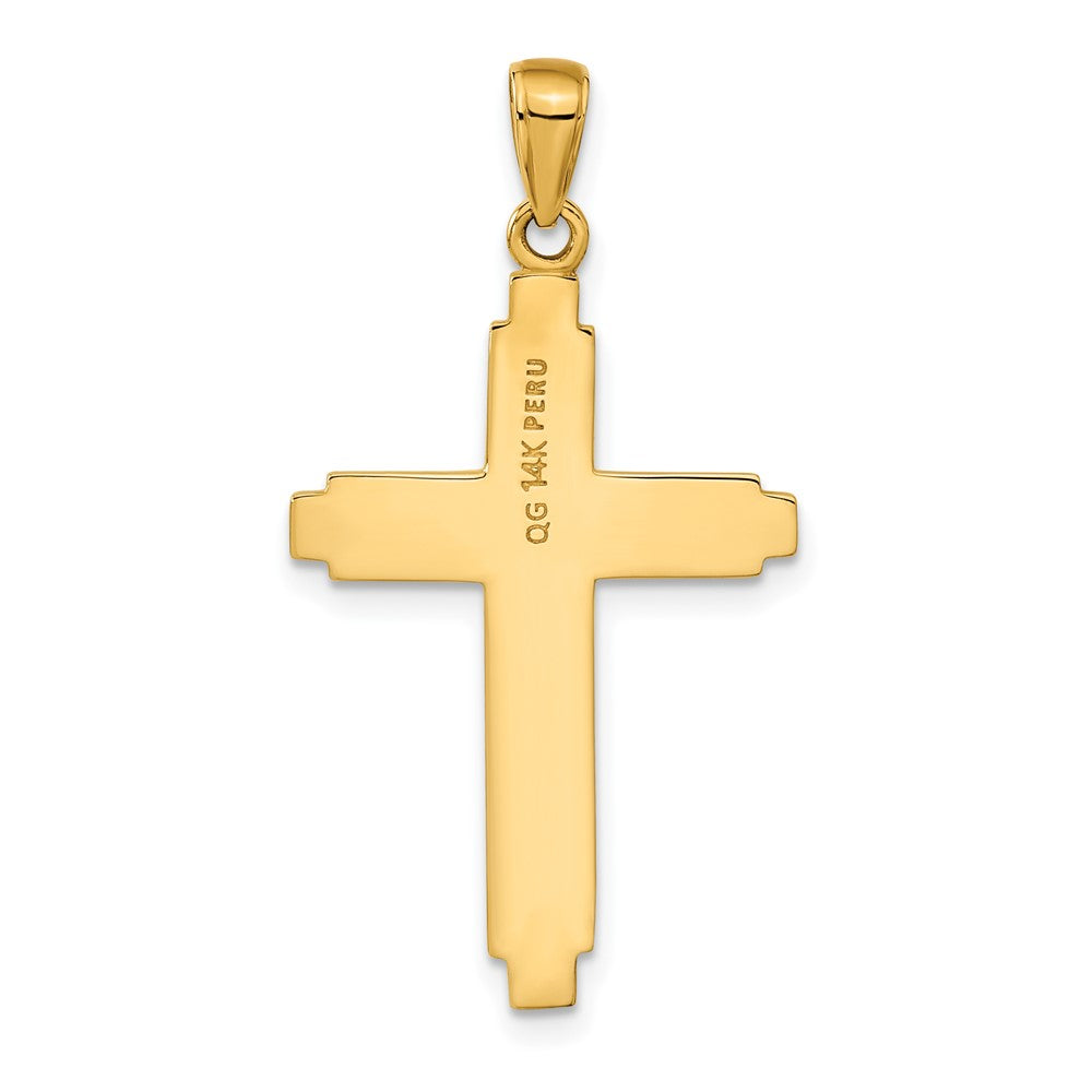 14K Solid Cross Pendant-C4206