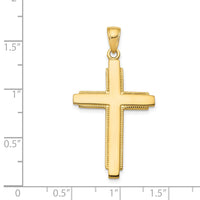 14K Solid Cross Pendant-C4206