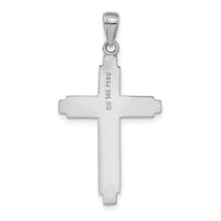 14K White Gold Solid Cross Pendant-C4206W