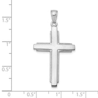 14K White Gold Solid Cross Pendant-C4206W