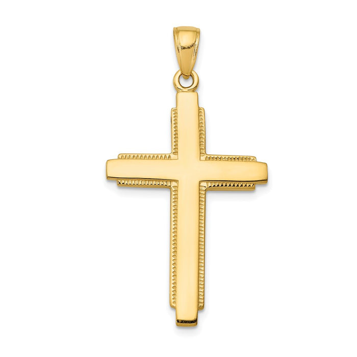 14K Solid Cross Pendant-C4206