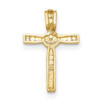 14k w/Rhodium Cross Pendant-C4211