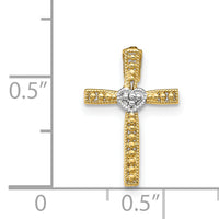 14k w/Rhodium Cross Pendant-C4211