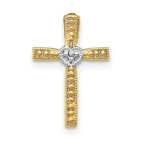 14k w/Rhodium Cross Pendant-C4211