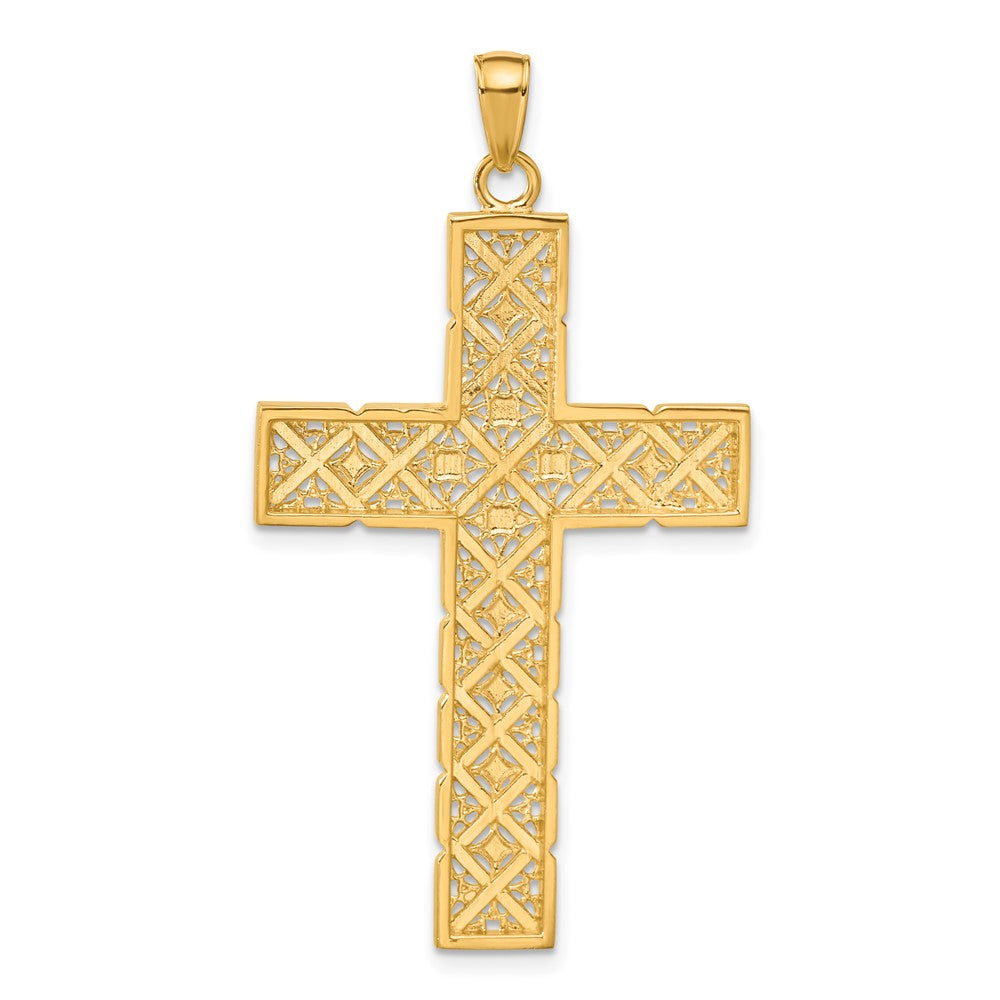 14K w/Rhodium Latin Cross Pendant-C4216