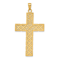 14K w/Rhodium Latin Cross Pendant-C4216