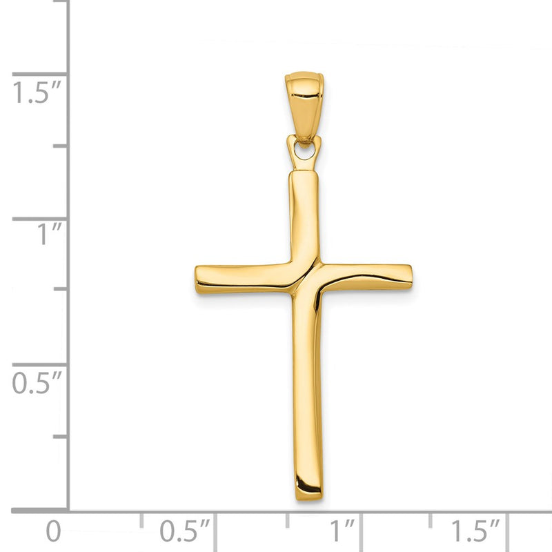 14K Satin Finish Accent Stick Cross Pendant-C4219