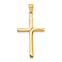 14K Satin Finish Accent Stick Cross Pendant-C4219