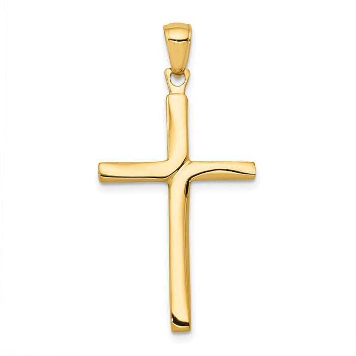 14K Satin Finish Accent Stick Cross Pendant-C4219