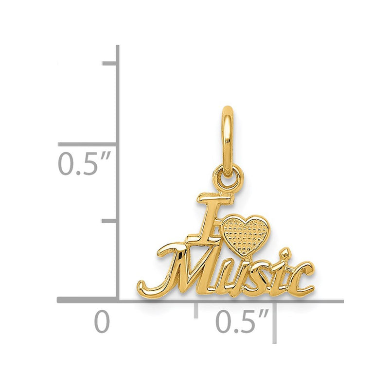 14K I HEART MUSIC Charm-C423