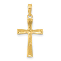 14K Diamond-cut X Cross Pendant-C4235