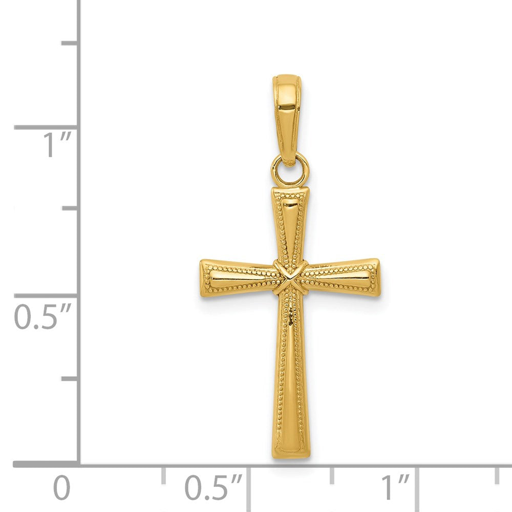 14K Diamond-cut X Cross Pendant-C4235