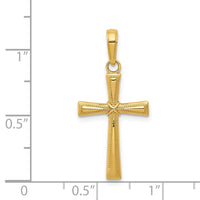 14K Diamond-cut X Cross Pendant-C4235