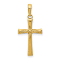 14K Diamond-cut X Cross Pendant-C4235