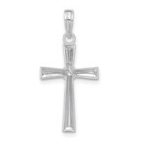 14K White Gold Diamond-cut X Cross Pendant-C4235W