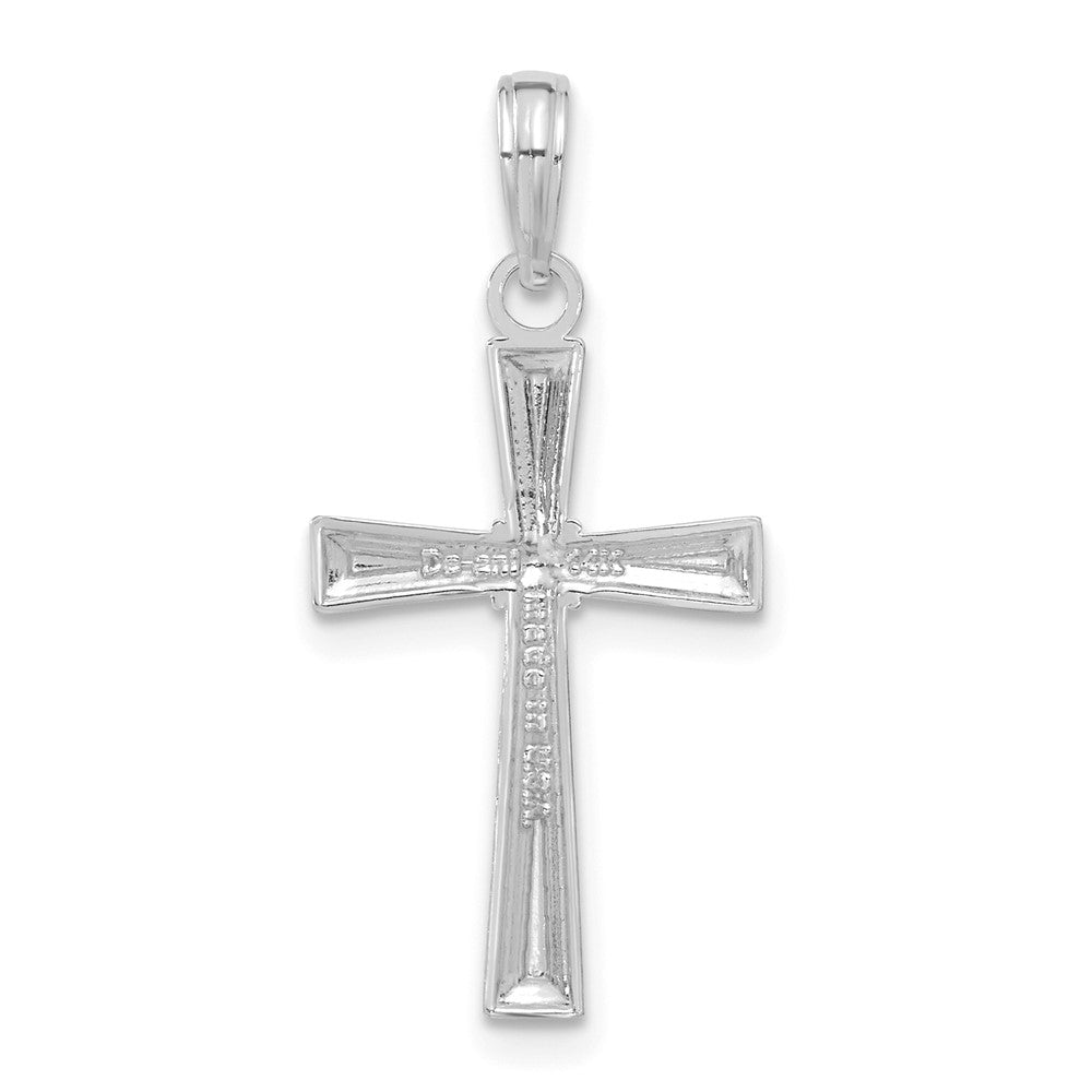 14K White Gold Diamond-cut X Cross Pendant-C4235W