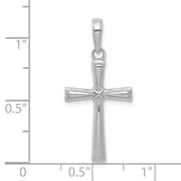 14K White Gold Diamond-cut X Cross Pendant-C4235W