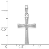 14K White Gold Diamond-cut X Cross Pendant-C4235W