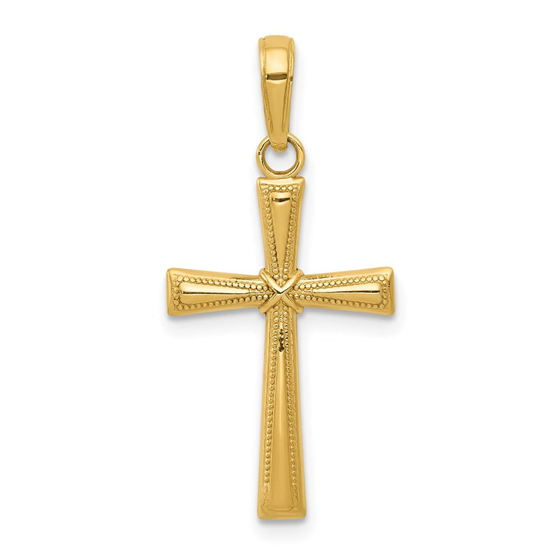 14K Diamond-cut X Cross Pendant-C4235