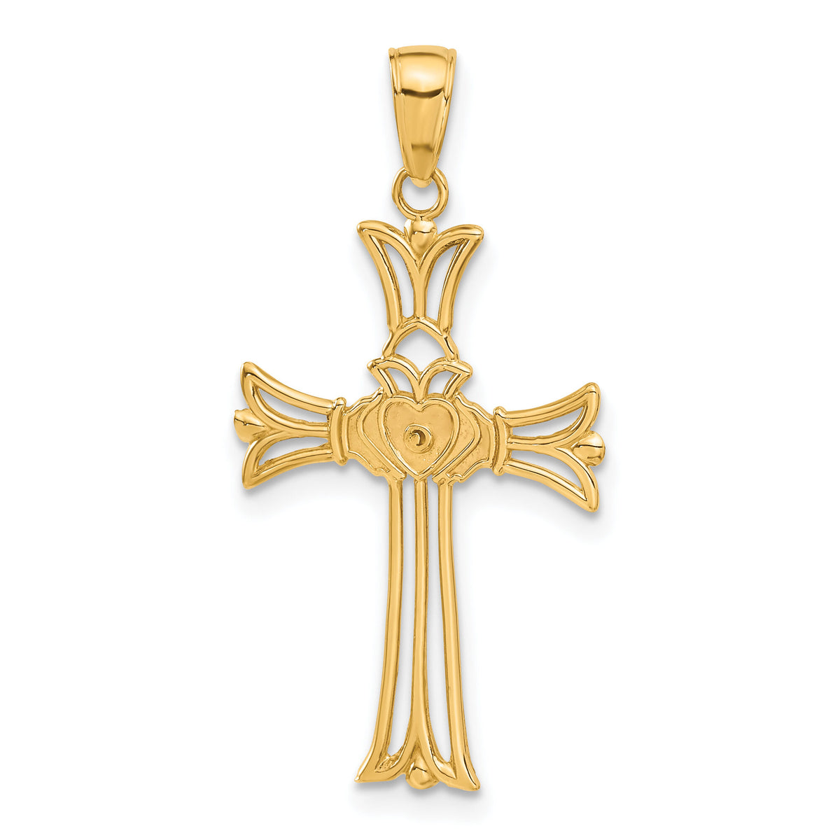 14K Claddagh Cross Pendant-C4243