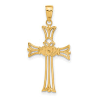 14K Claddagh Cross Pendant-C4243