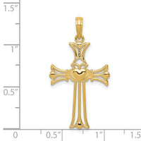 14K Claddagh Cross Pendant-C4243