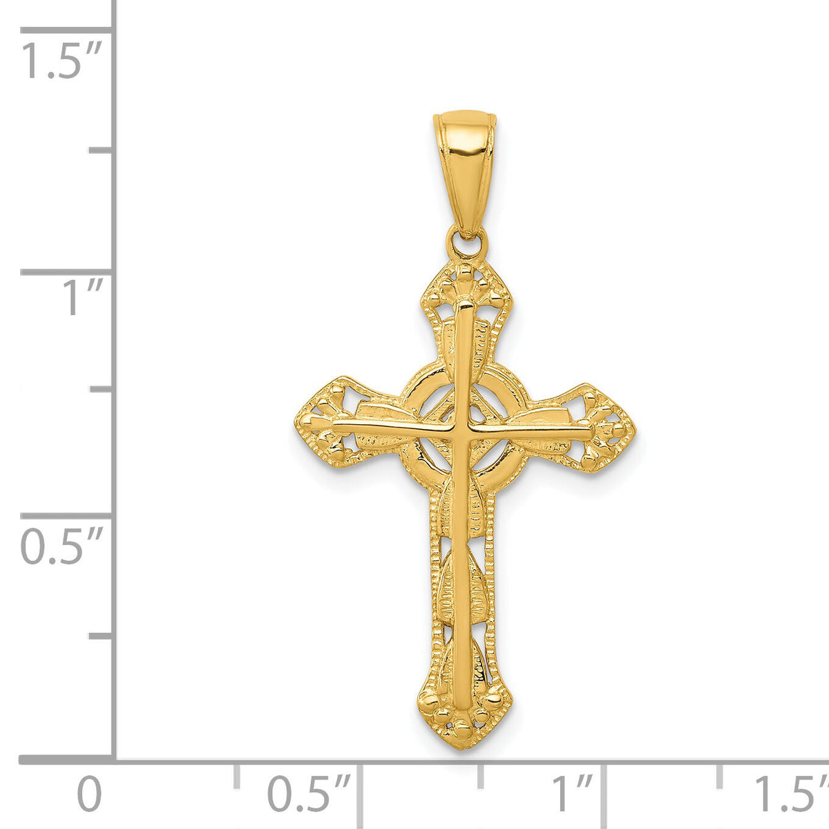 14K Fancy Cross Pendant-C4244